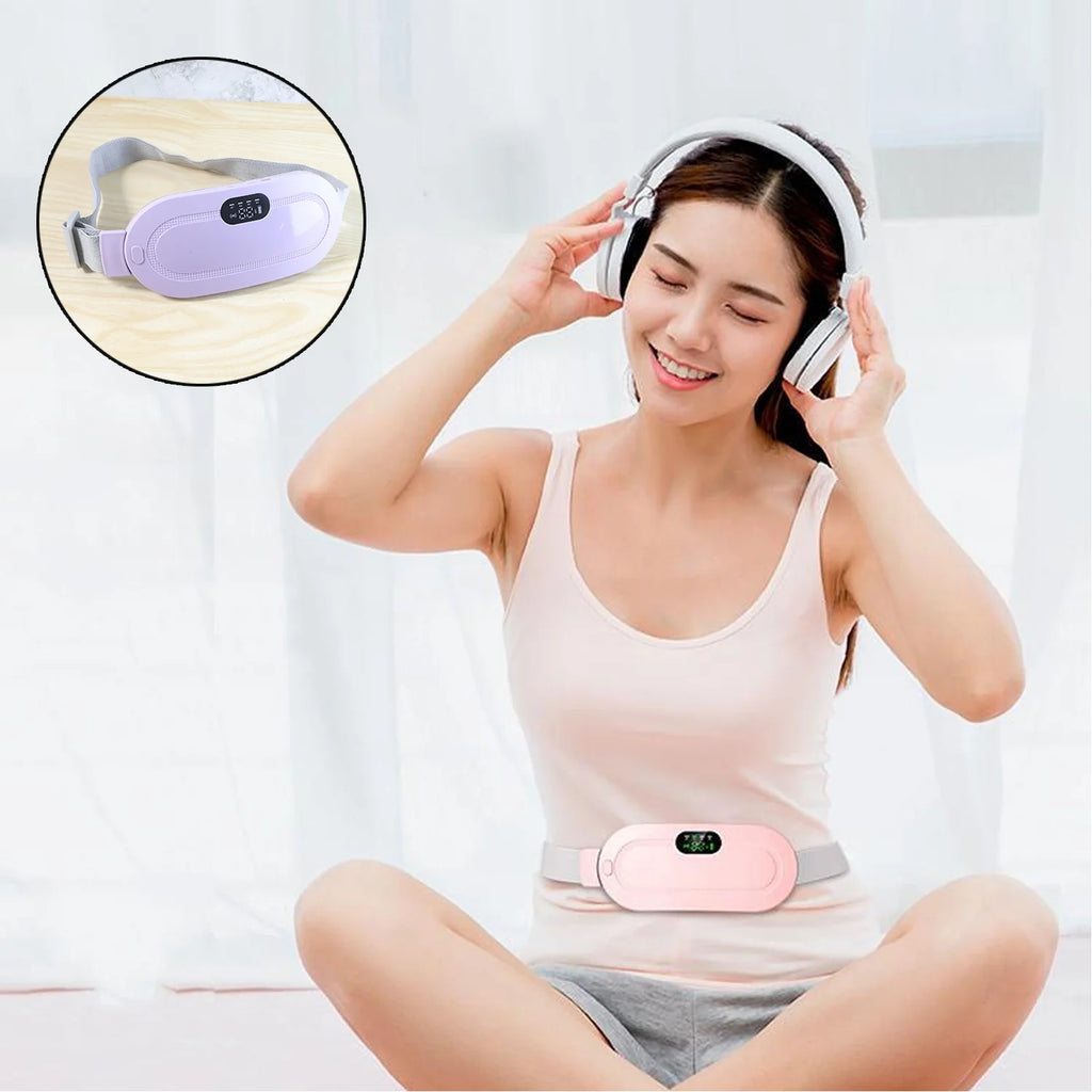 Rechargeable Heating & Vibration Waist Belt | Smart Menstrual Pain Relief Belt