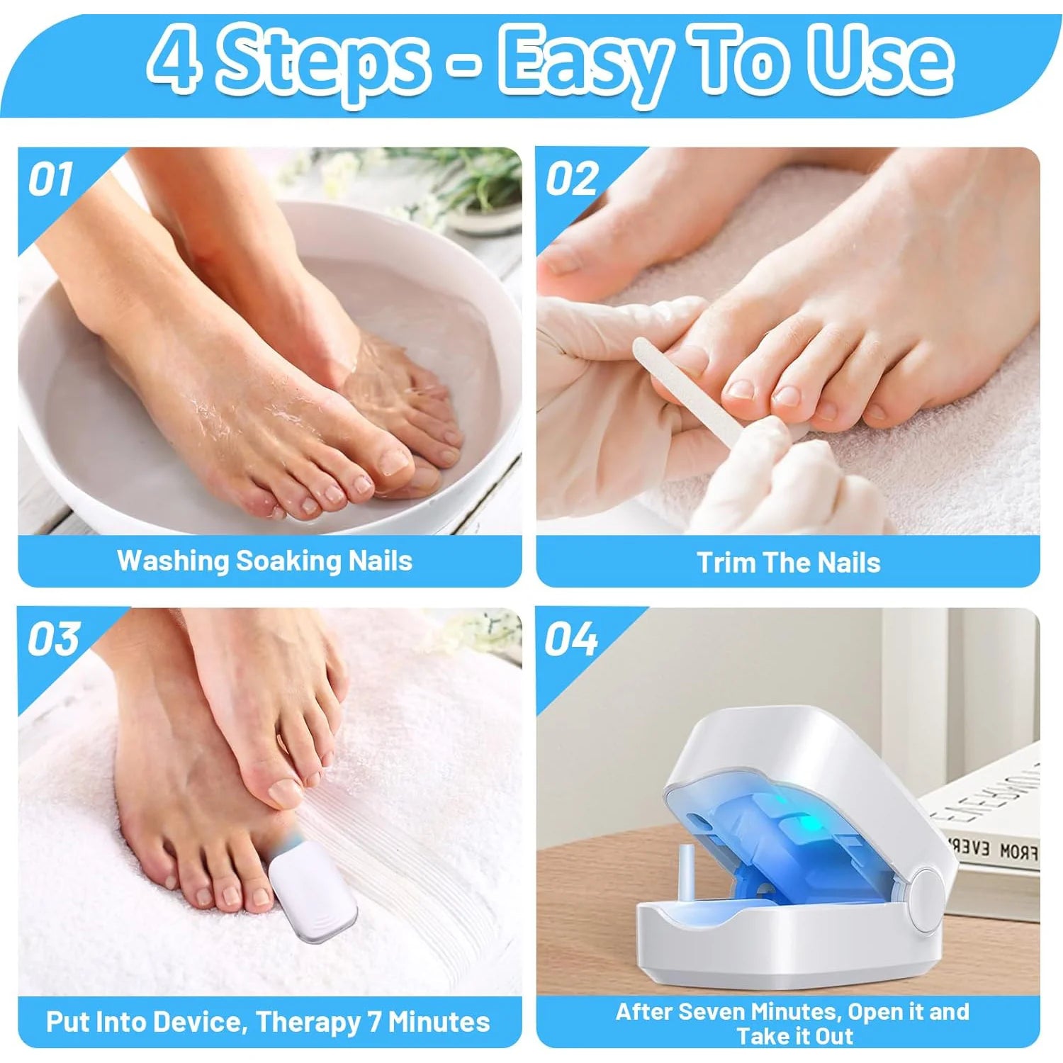 Rechargeable Nail Care Device | Portable LED Nail Care Tool for Hands & Feet