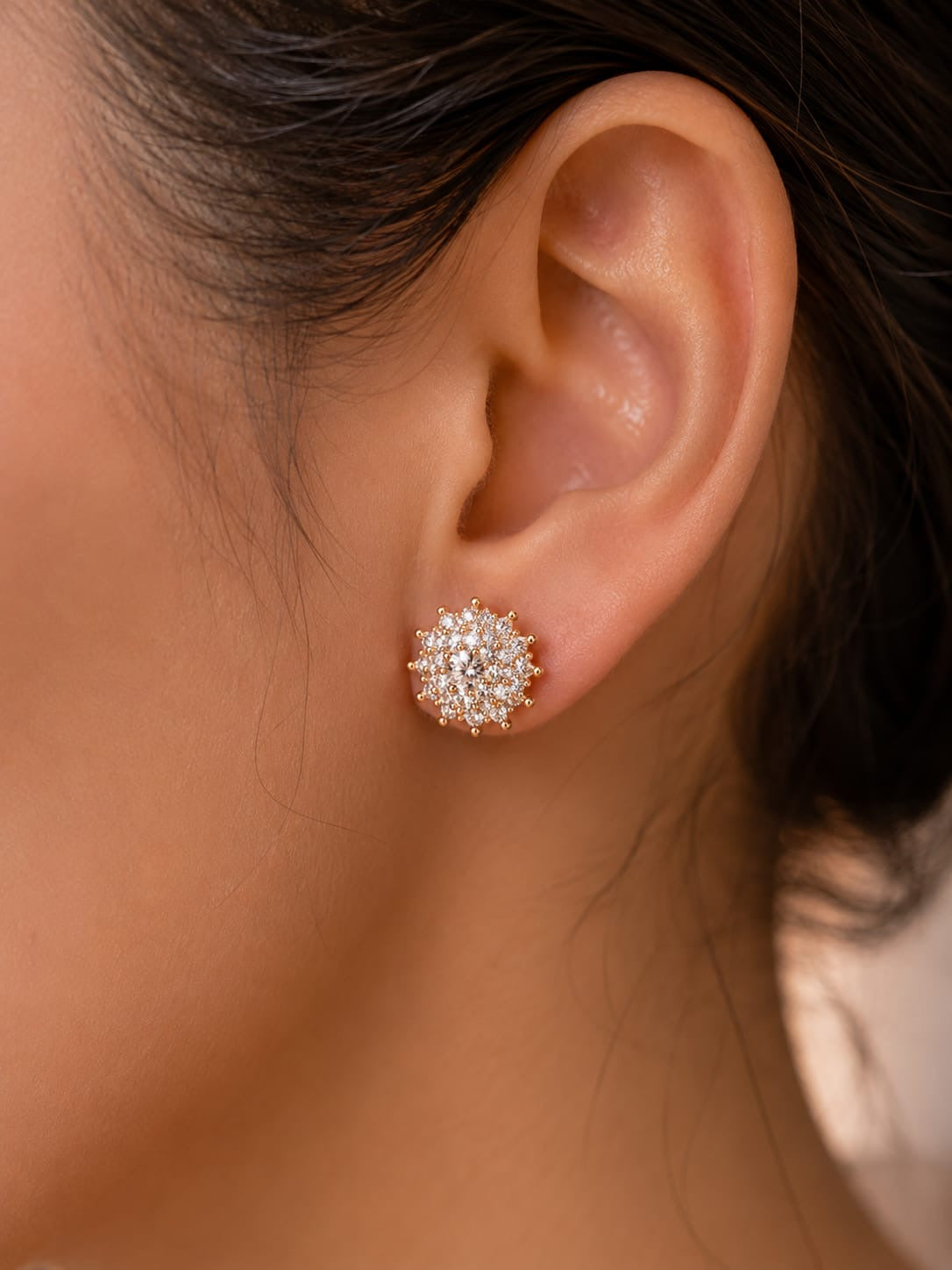 Celestial Bloom Crystal Stud Earrings