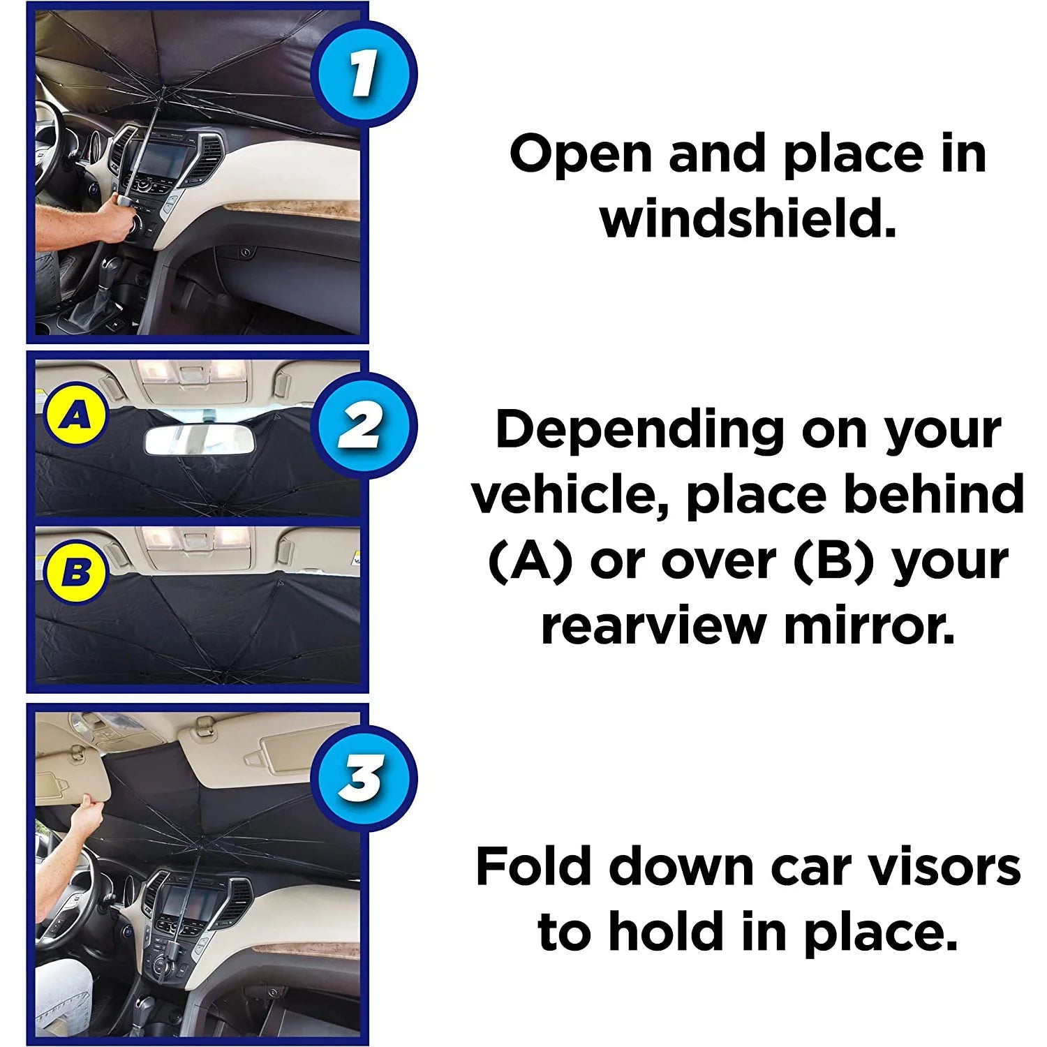 Car Windshield Sun Shade Umbrella | Foldable Heat Protection Cover