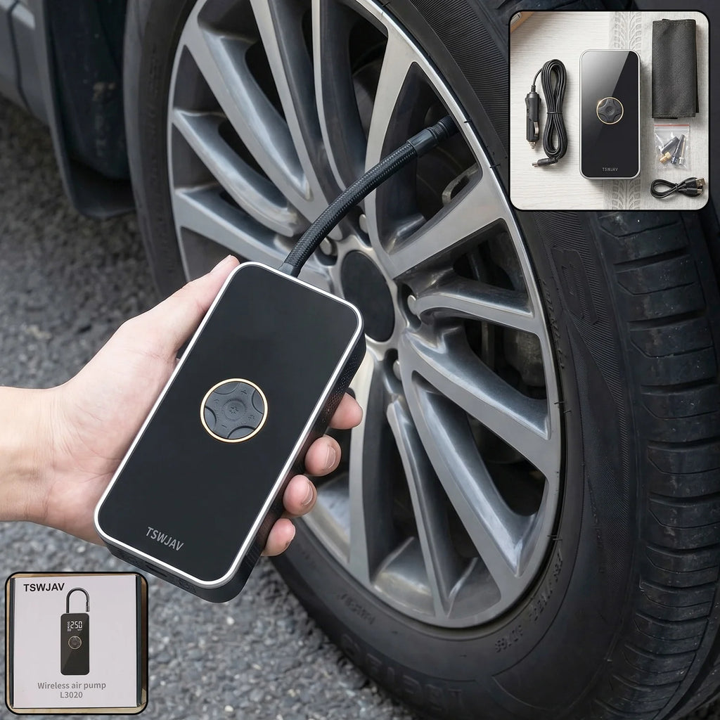 Portable Electric Tyre Air Pump | Wireless Digital Air Compressor