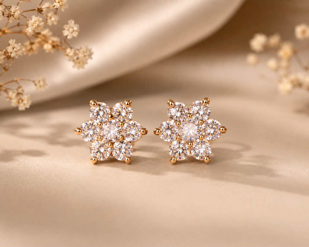 Celestia Bloom Crystal Pendant & Earrings Set