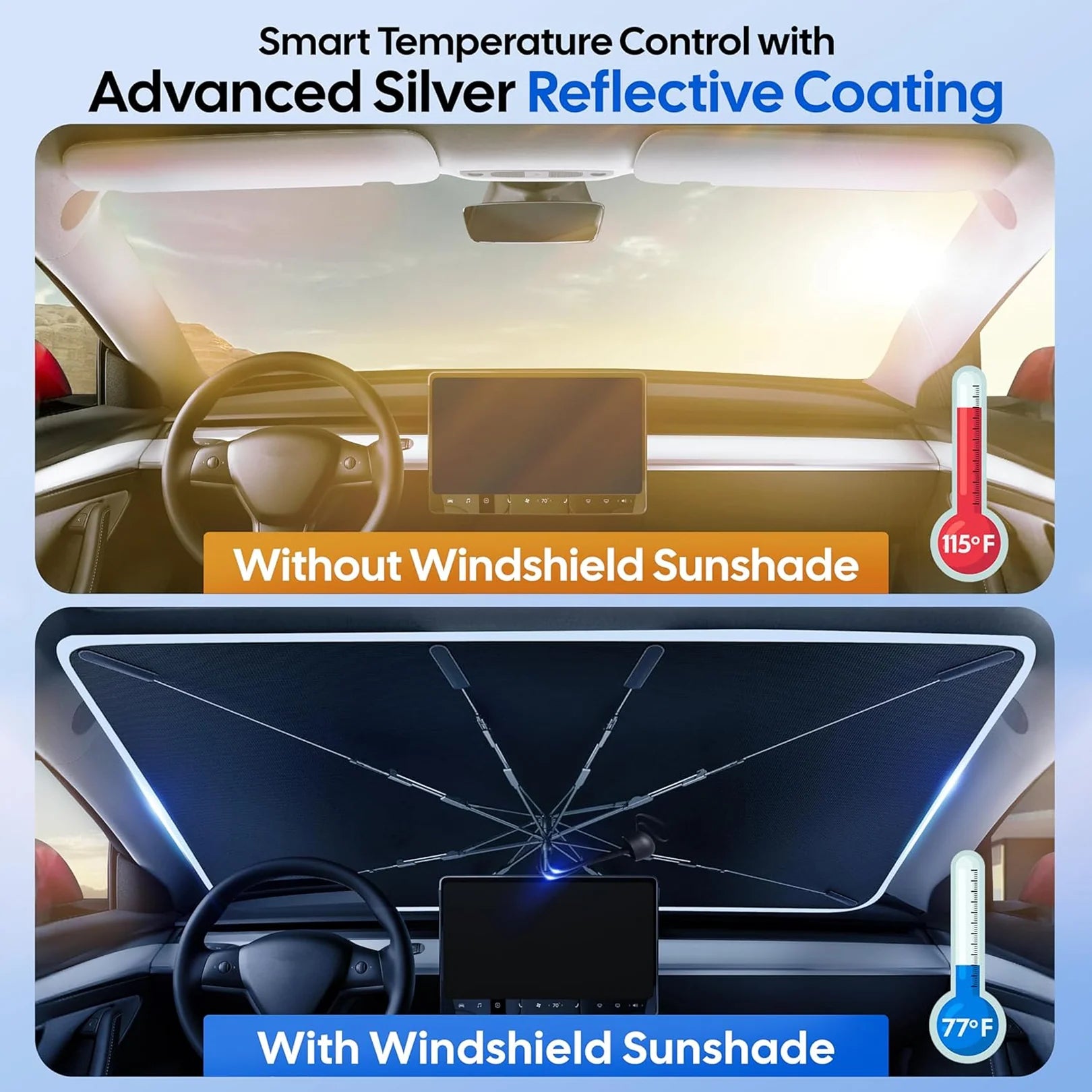 Car Windshield Sun Shade Umbrella | Foldable Heat Protection Cover