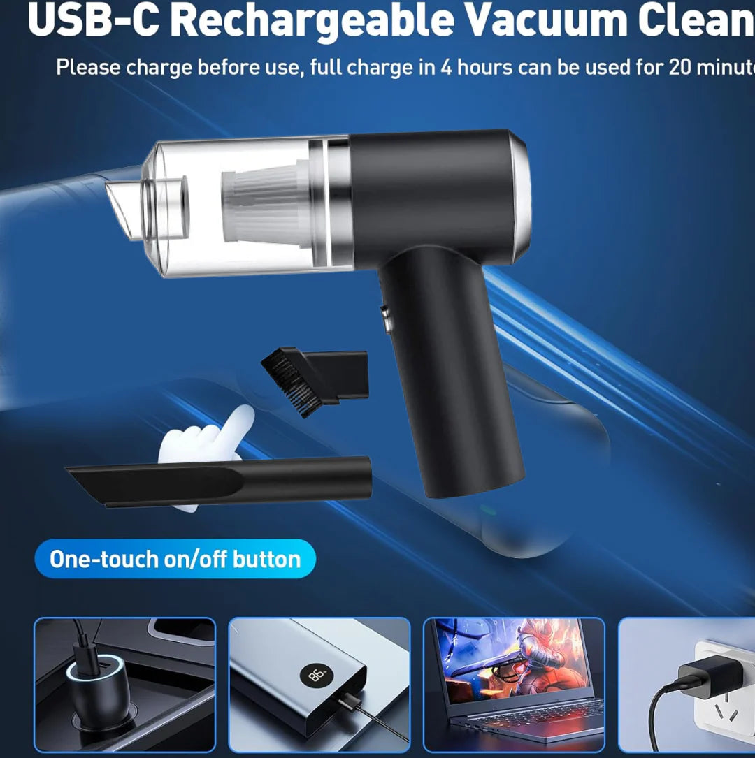 2-in-1 Cordless Handheld Vacuum Cleaner | Car & Home Dust Cleaner