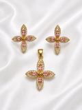 Blush Bloom Crystal Pendant Set