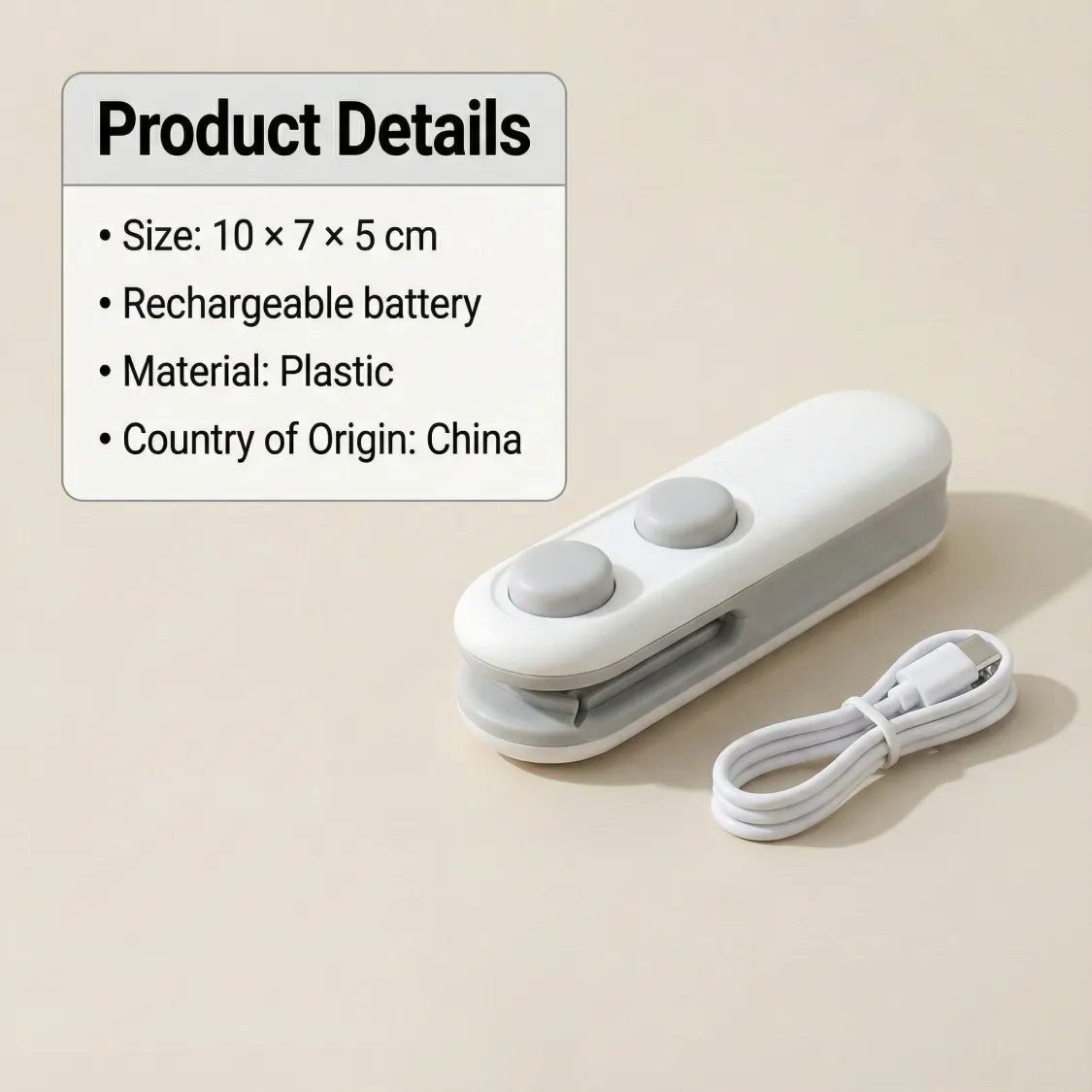 2-in-1 Mini Bag Sealer & Cutter | USB Rechargeable Heat Sealer