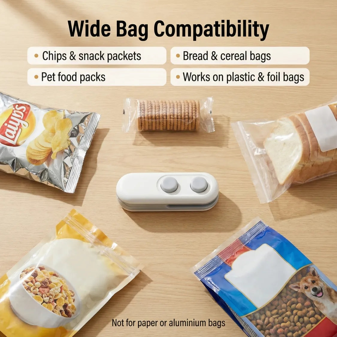 2-in-1 Mini Bag Sealer & Cutter | USB Rechargeable Heat Sealer