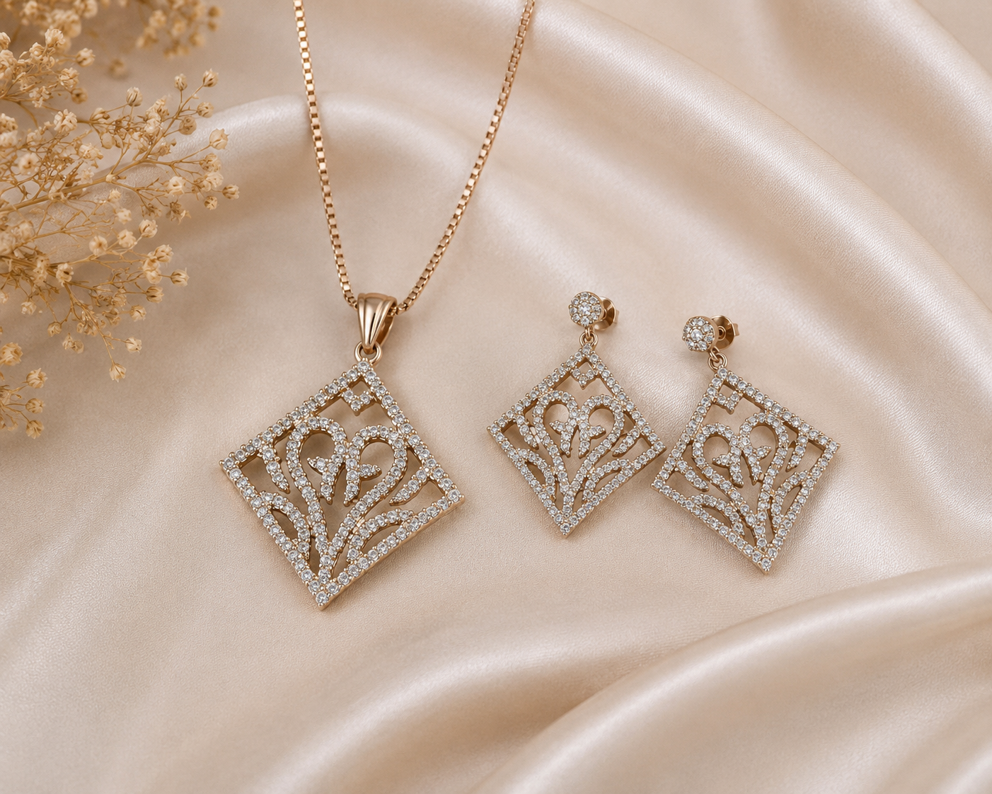 Celestia Swan Pendant Set