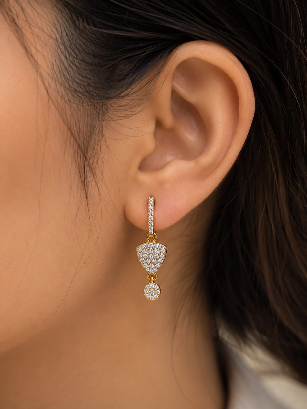 Luxe Prism Drop Hoop Earrings