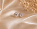 Radiant Halo Crystal Stud Earrings