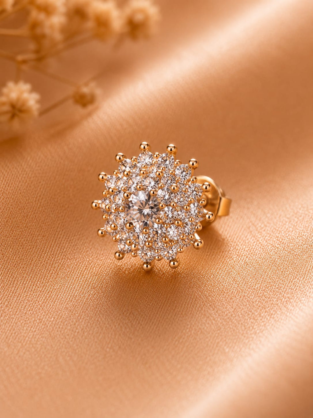 Celestial Bloom Crystal Stud Earrings