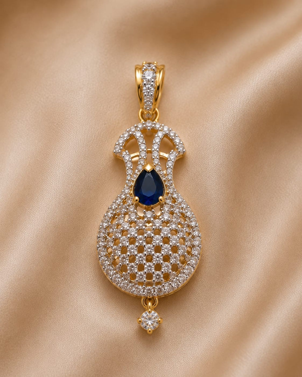 Royal Sapphire Crystal Pendant Set