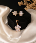Celestia Bloom Crystal Pendant & Earrings Set