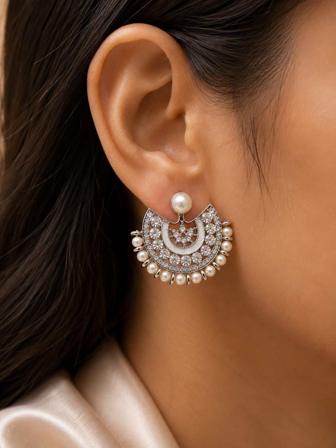 Pearl Crescent Heritage Earrings