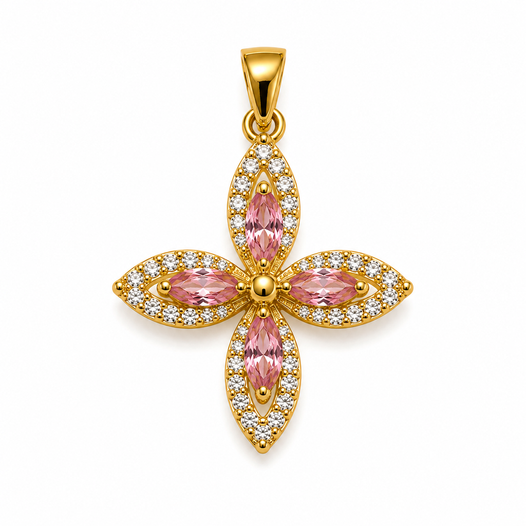 Blush Bloom Crystal Pendant Set