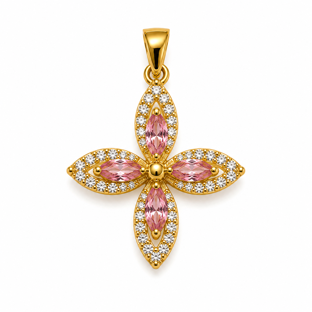 Blush Bloom Crystal Pendant Set