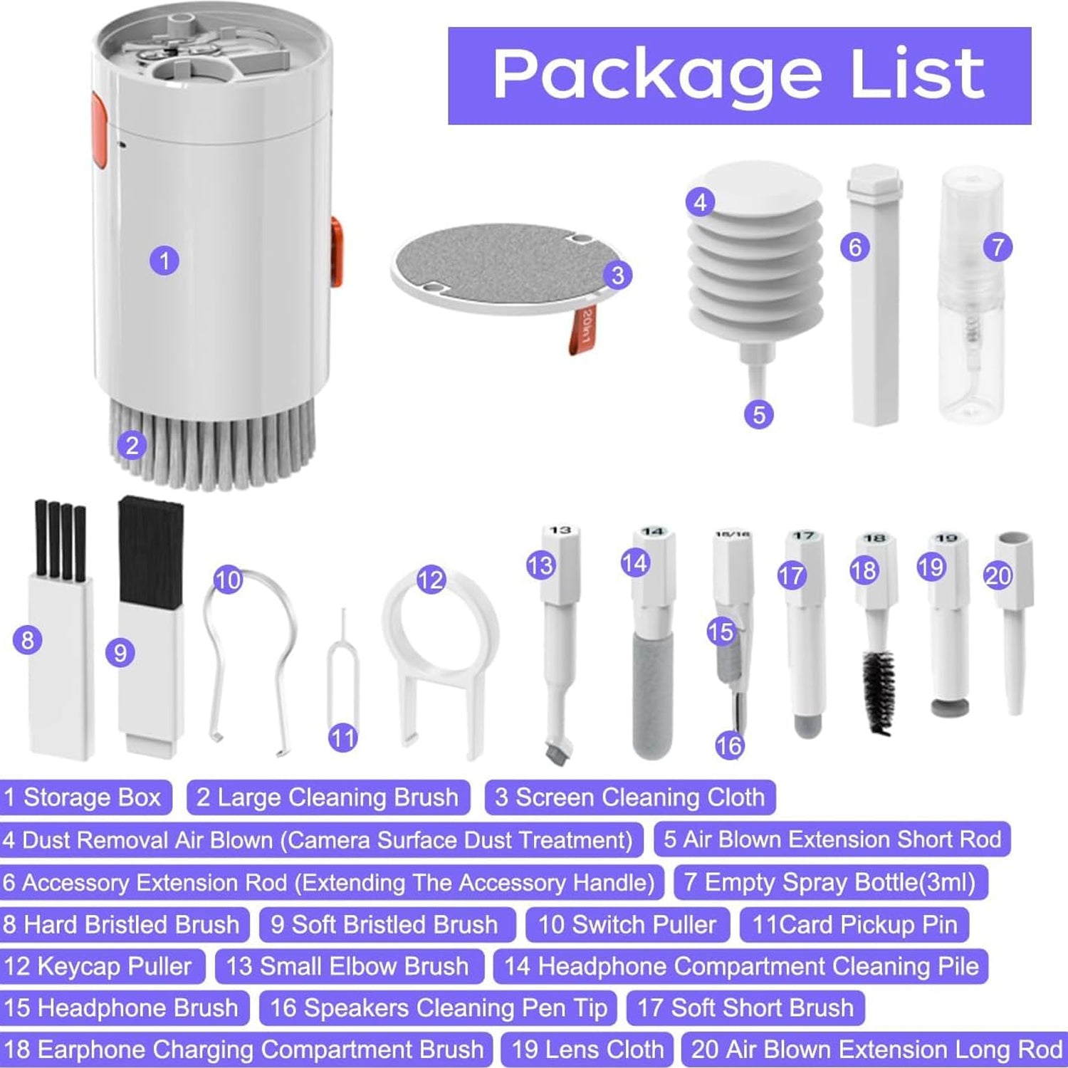 20-in-1 Electronics Cleaning Kit | Keyboard, Laptop & Phone Cleaner