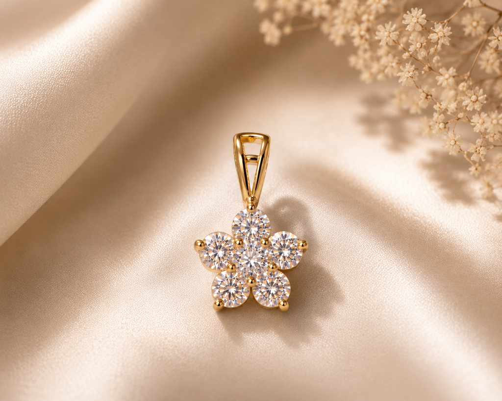 Celestia Bloom Crystal Pendant & Earrings Set