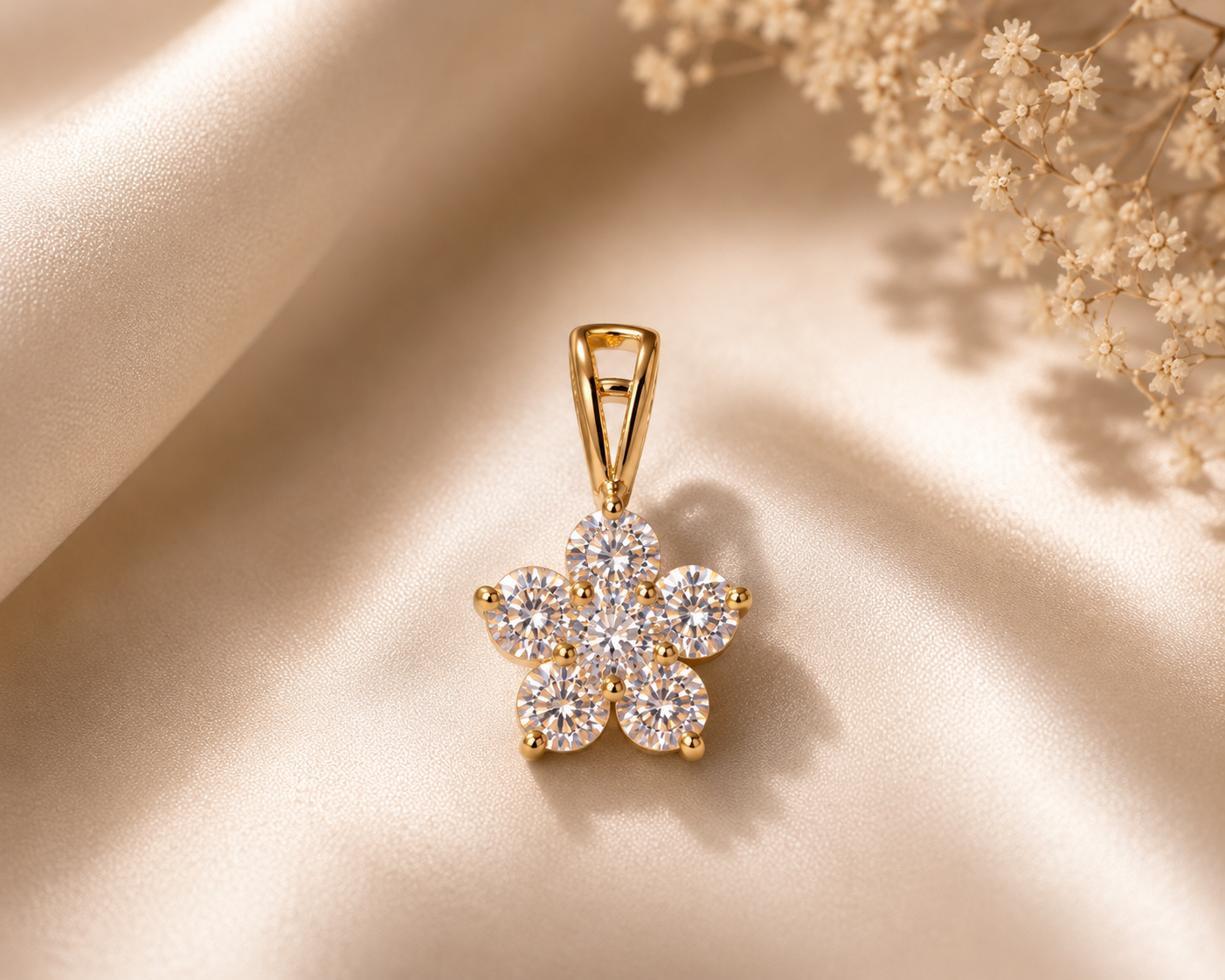 Celestia Bloom Crystal Pendant & Earrings Set
