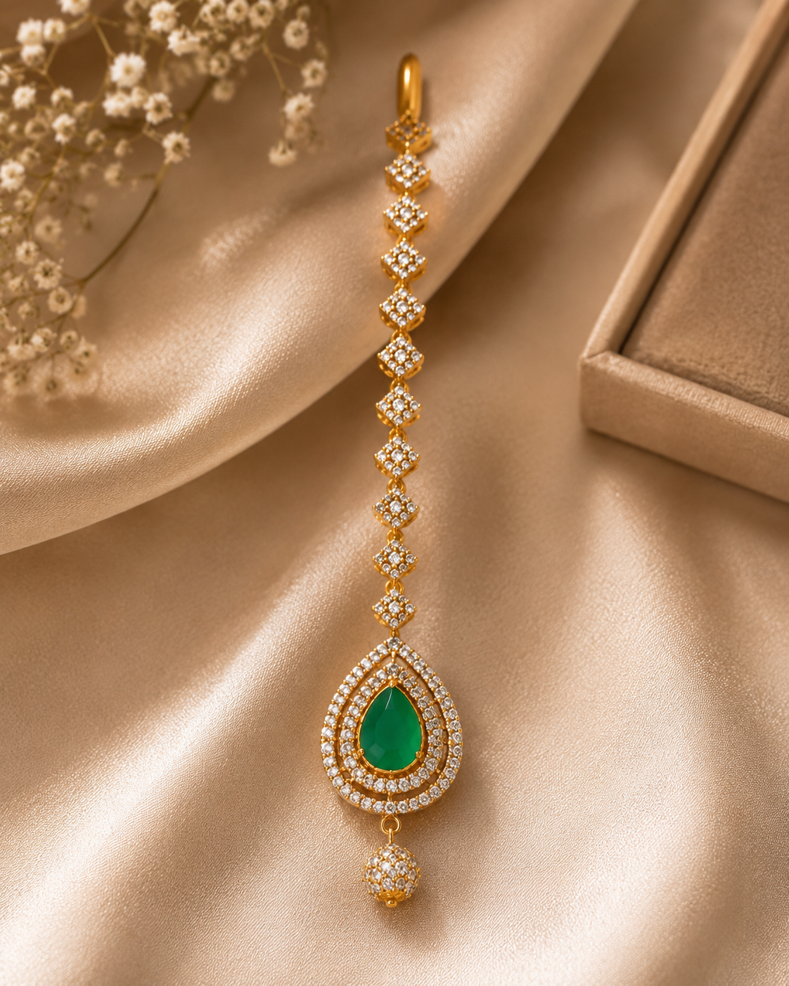 Emerald Royale Maang Tikka