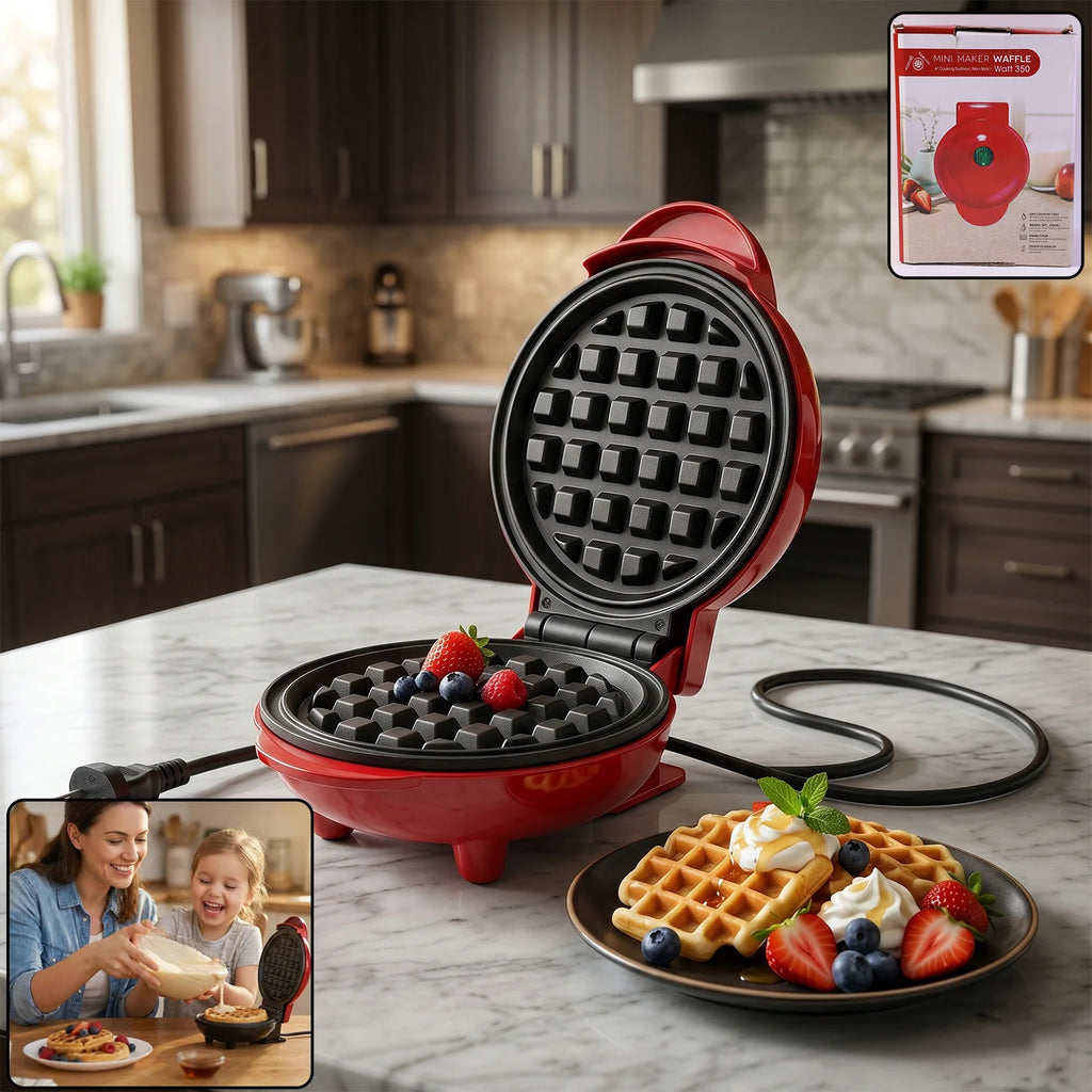 Mini Waffle Maker | Non-Stick Breakfast & Snack Maker