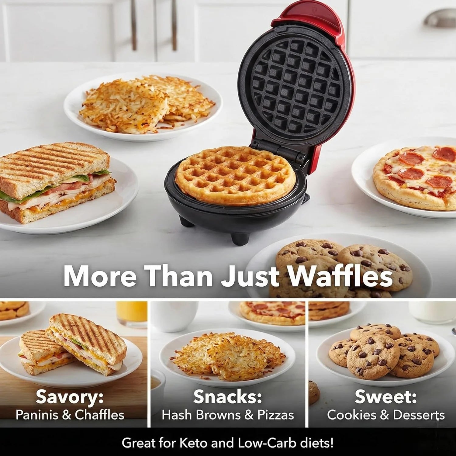 Mini Waffle Maker | Non-Stick Breakfast & Snack Maker