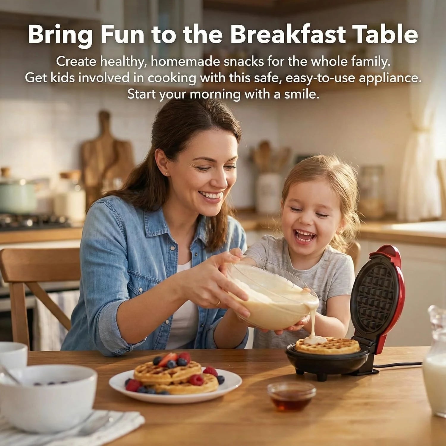 Mini Waffle Maker | Non-Stick Breakfast & Snack Maker