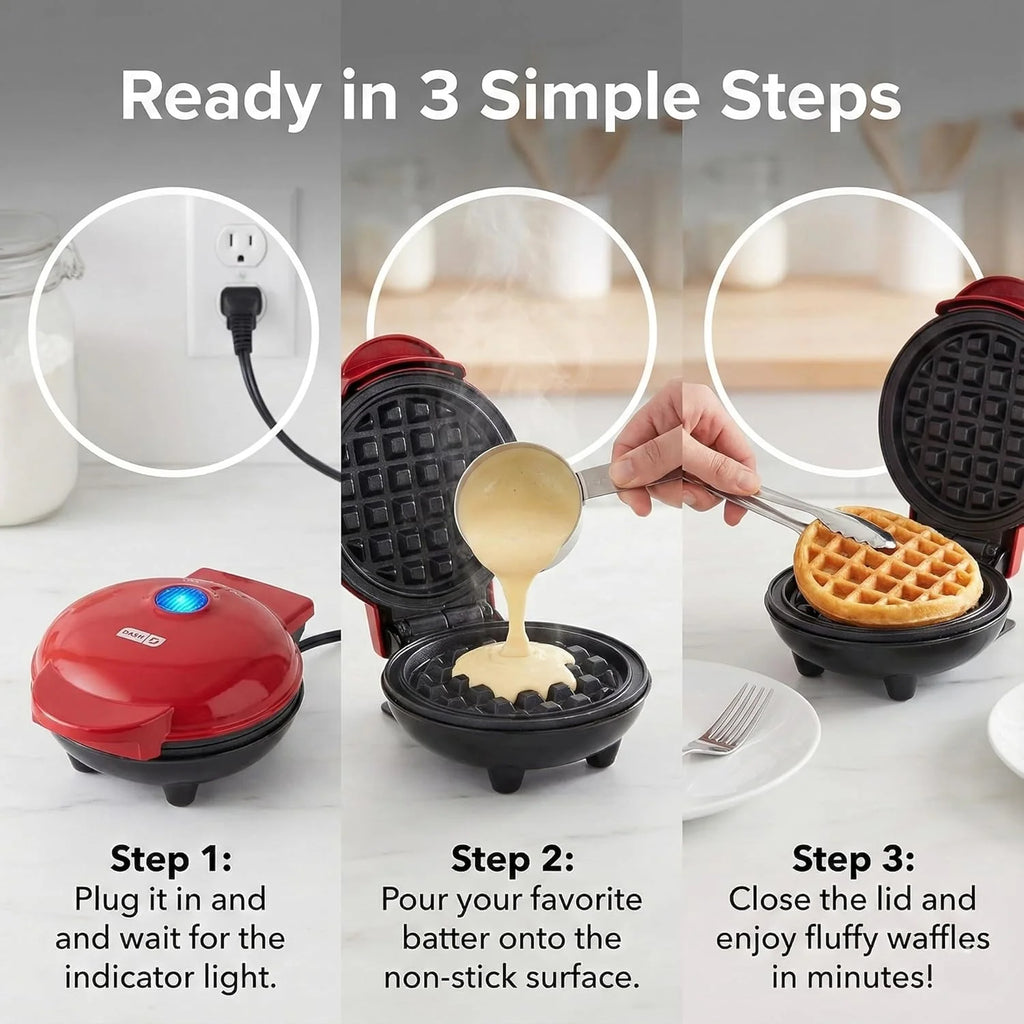 Mini Waffle Maker | Non-Stick Breakfast & Snack Maker