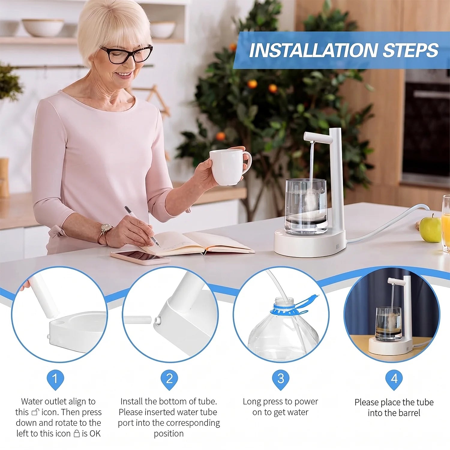 USB Rechargeable Desktop Water Dispenser | One-Touch Portable Water Pump