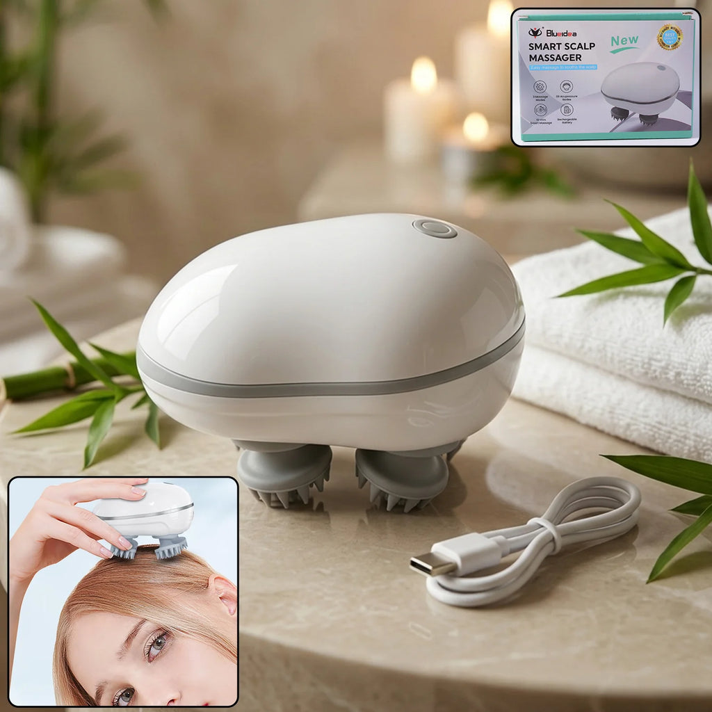 Electric Scalp & Body Massager | Rechargeable Handheld Massage Brush