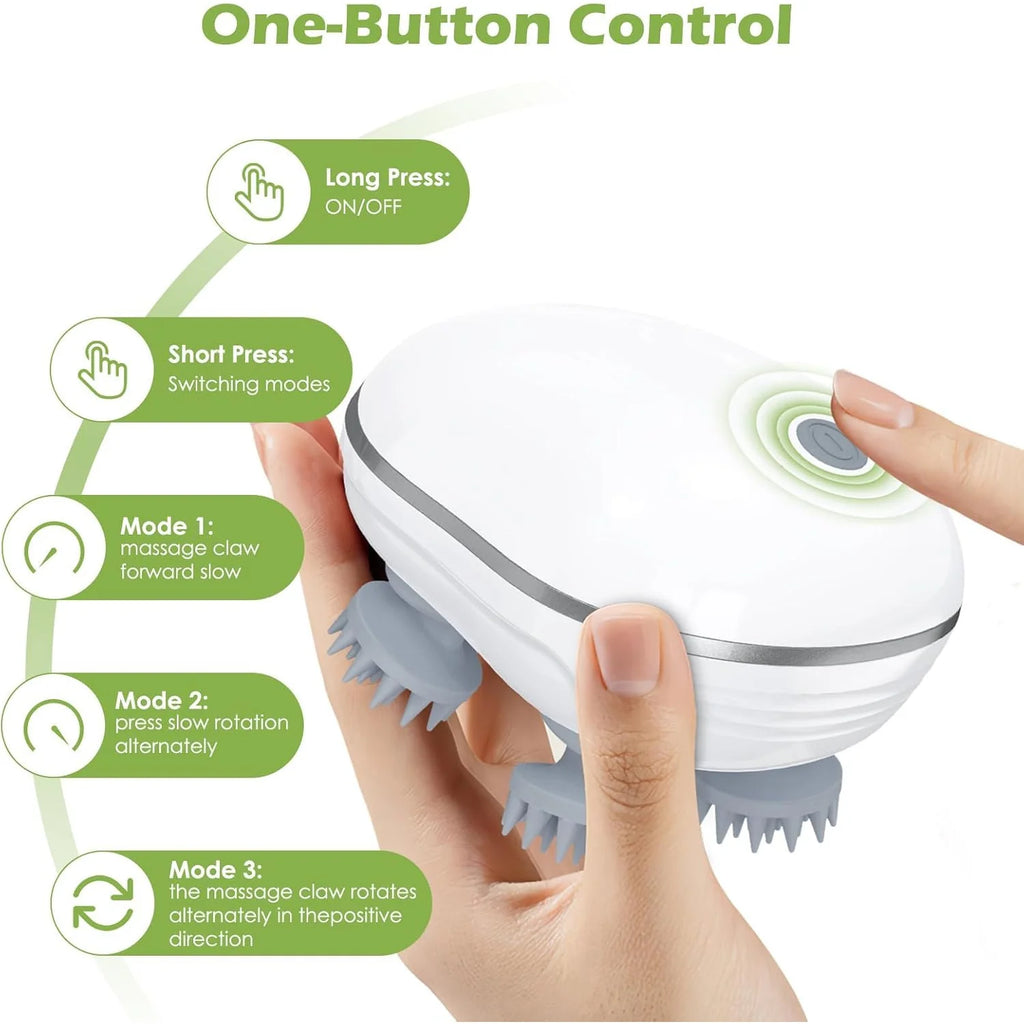 Electric Scalp & Body Massager | Rechargeable Handheld Massage Brush