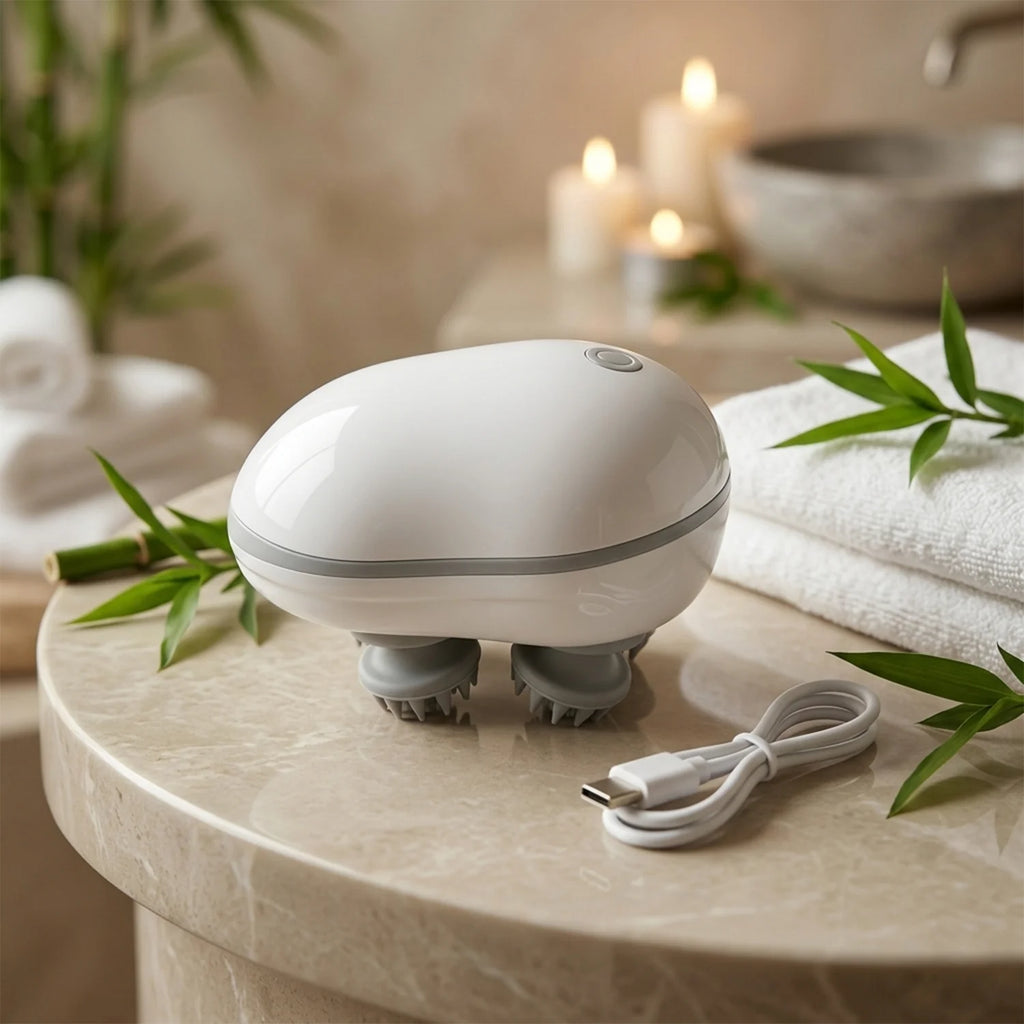 Electric Scalp & Body Massager | Rechargeable Handheld Massage Brush