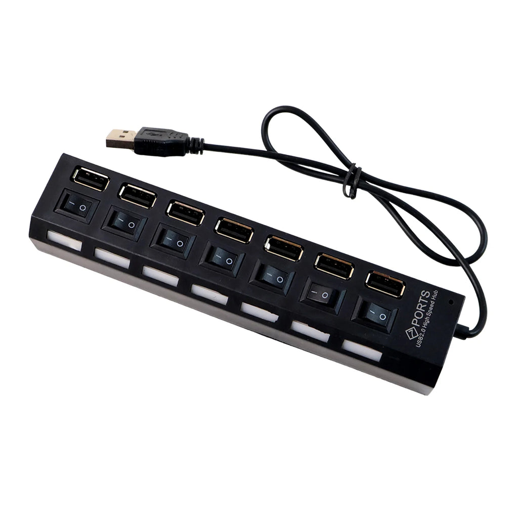 7-Port USB 2.0 Hub with Individual On/Off Switches
