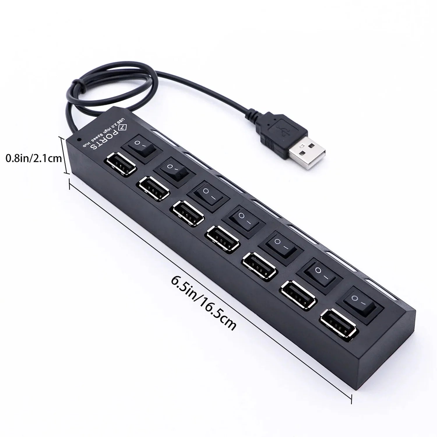 7-Port USB 2.0 Hub with Individual On/Off Switches