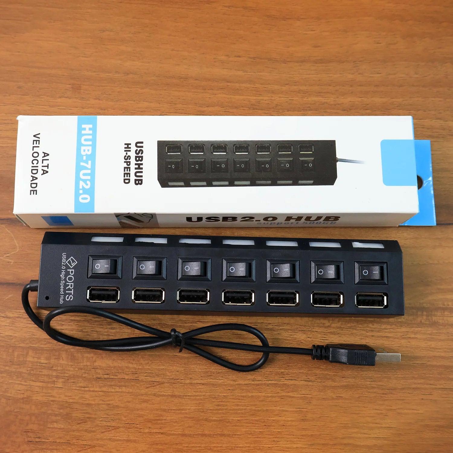 7-Port USB 2.0 Hub with Individual On/Off Switches