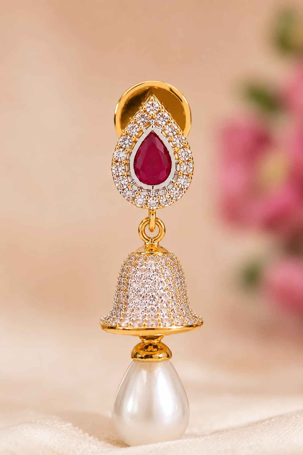 Ruby Élan Pearl Drop Earrings