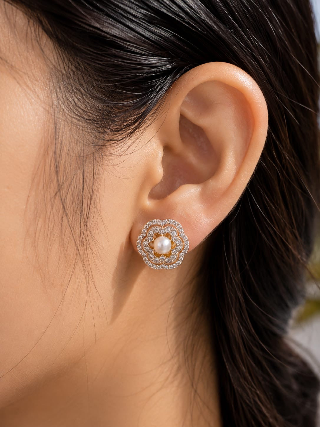 Pearl Blossom Luxe Stud Earrings