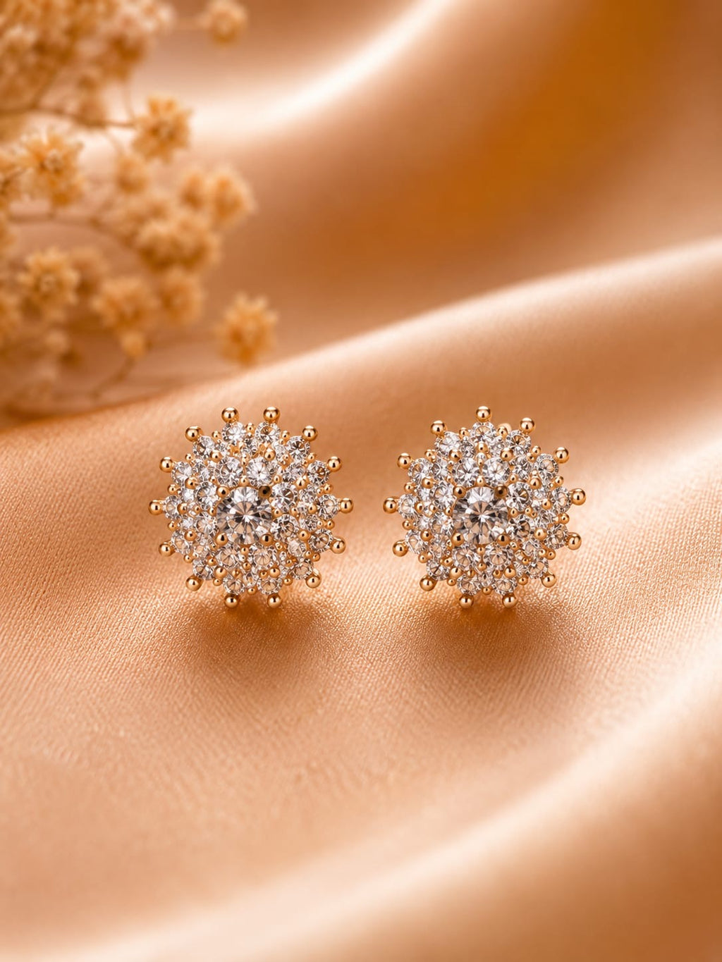 Celestial Bloom Crystal Stud Earrings