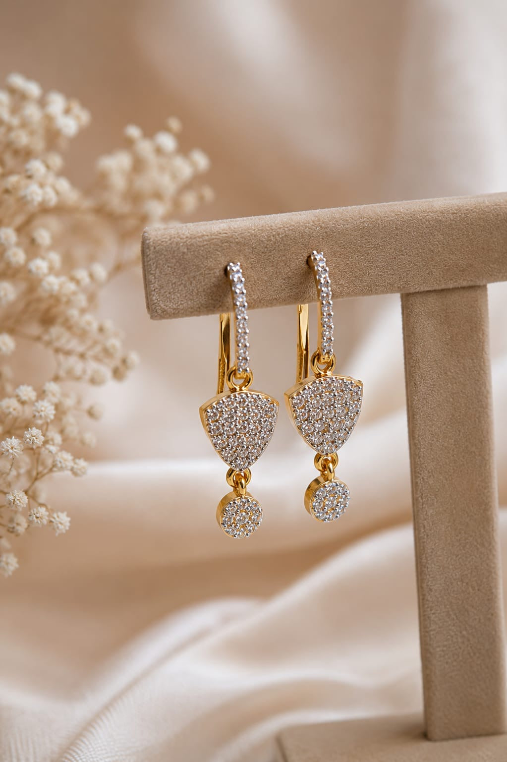 Luxe Prism Drop Hoop Earrings