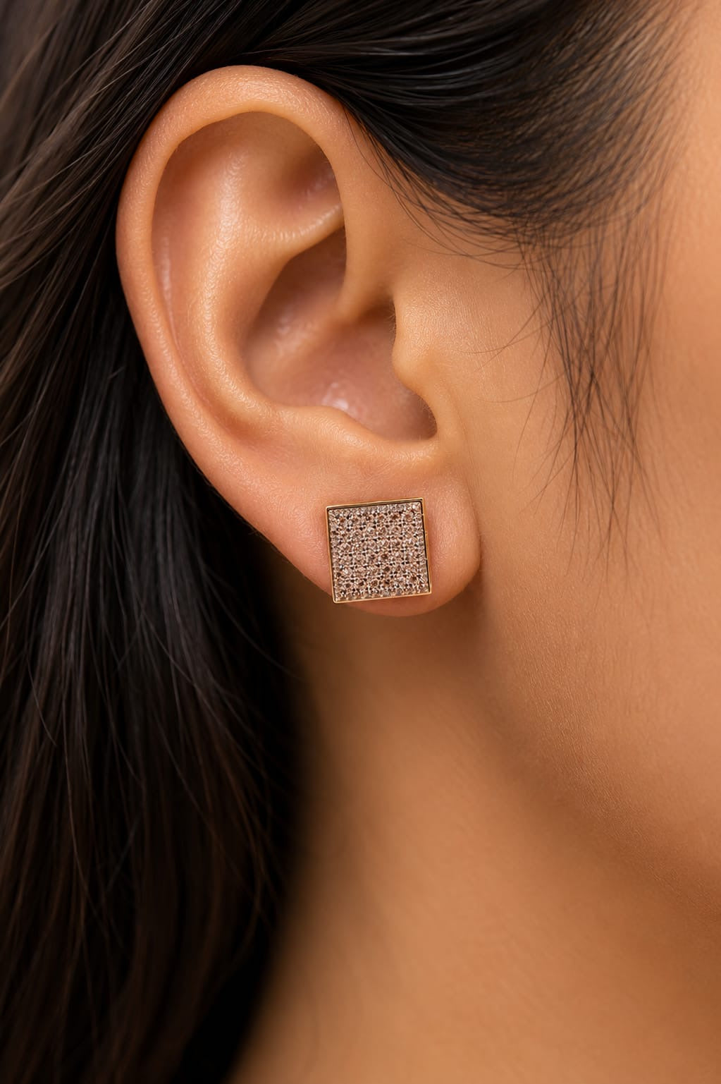 Aurelia Pavé Square Studs