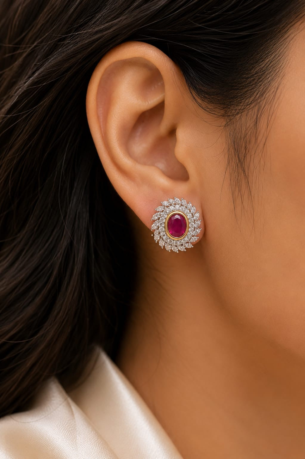Roséa Crimson Halo Studs