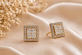 Royal Square Crystal Stud Earrings