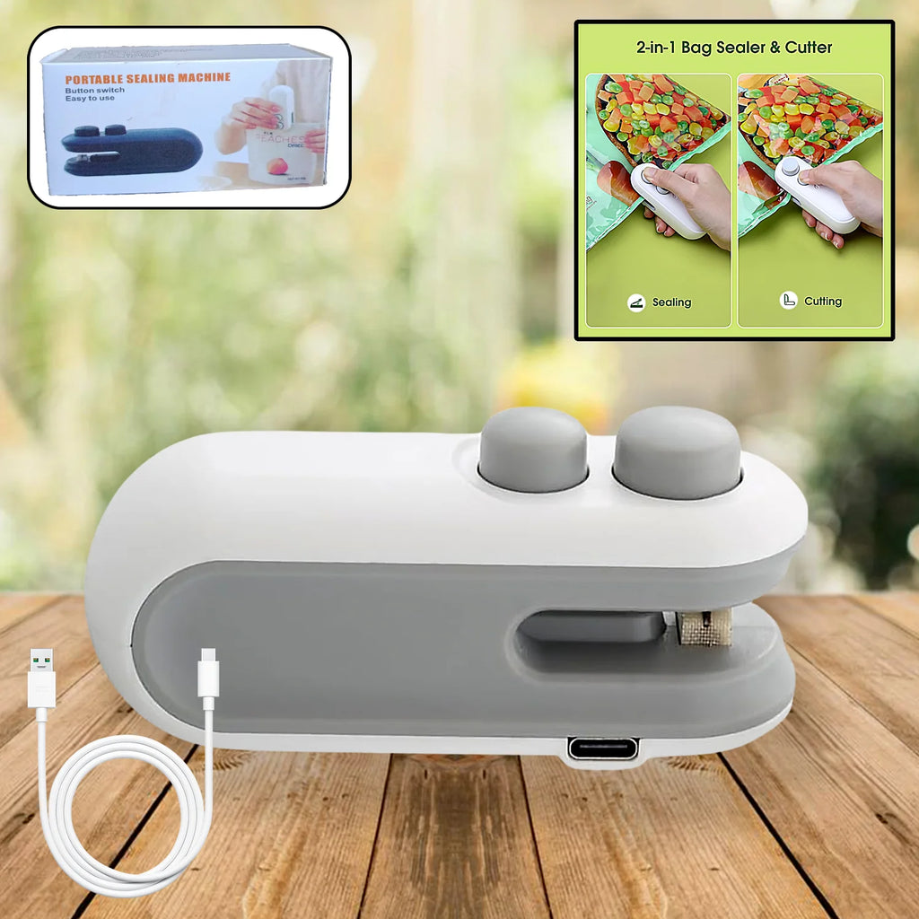 2-in-1 Mini Bag Sealer & Cutter | USB Rechargeable Heat Sealer
