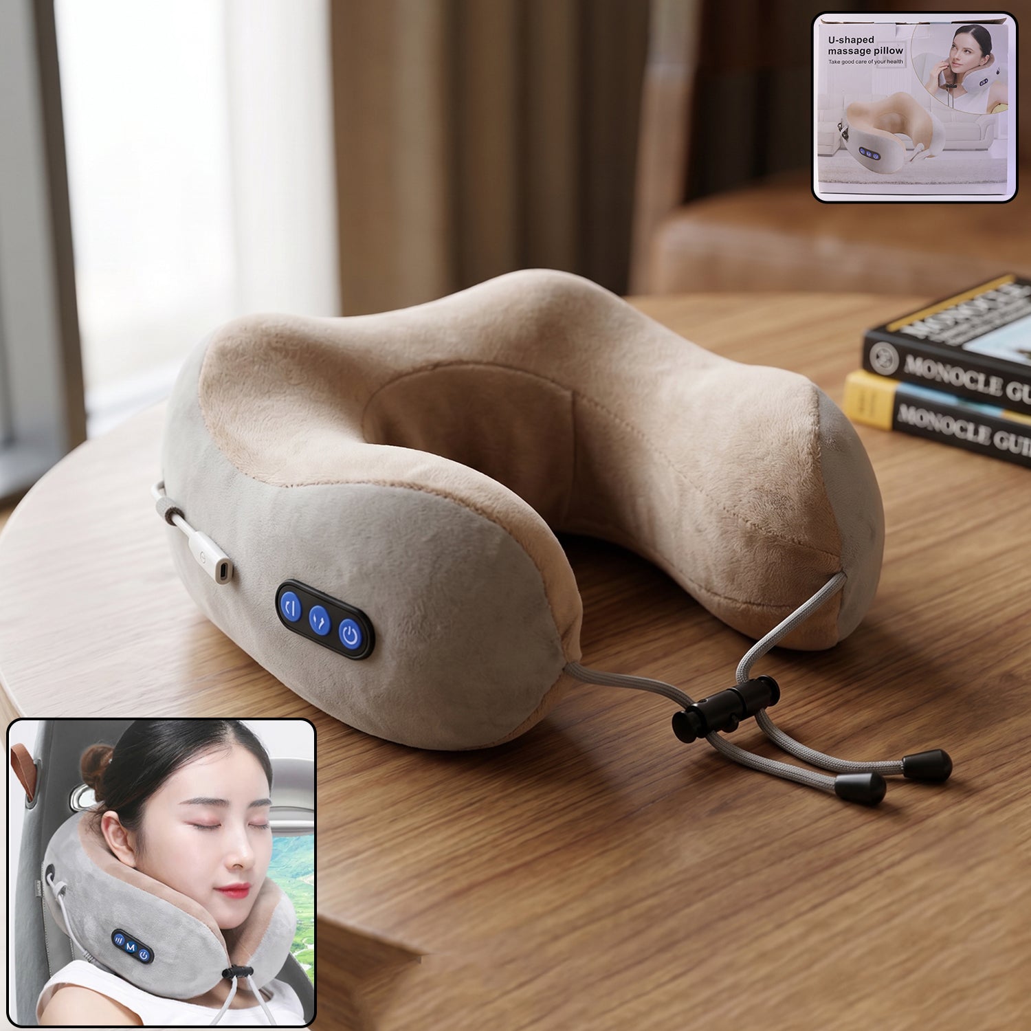 U-Shaped Electric Neck Massage Pillow | Rechargeable Neck & Shoulder Massager